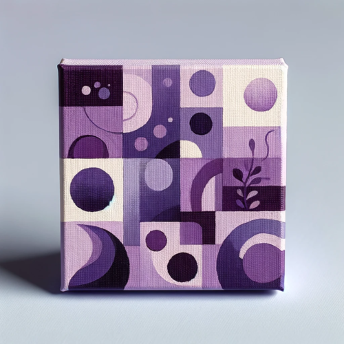 Abstract design in shades of purple mini canvas